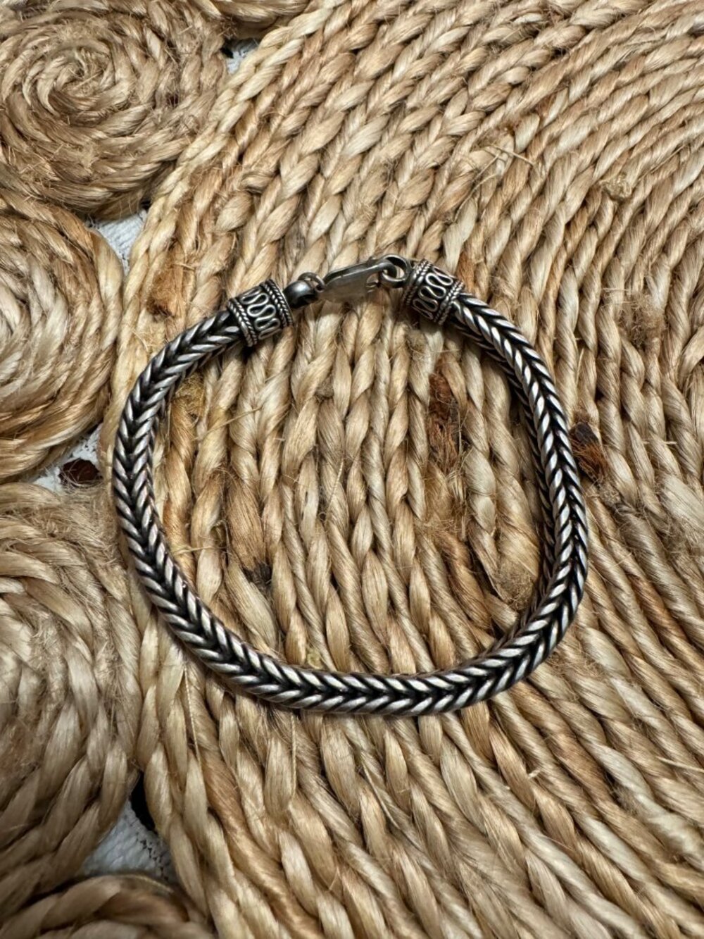 Suarti Bali BA 925 Sterling Silver Thick Foxtail Wheat Bracelet 8” 31g - Picture 8 of 13